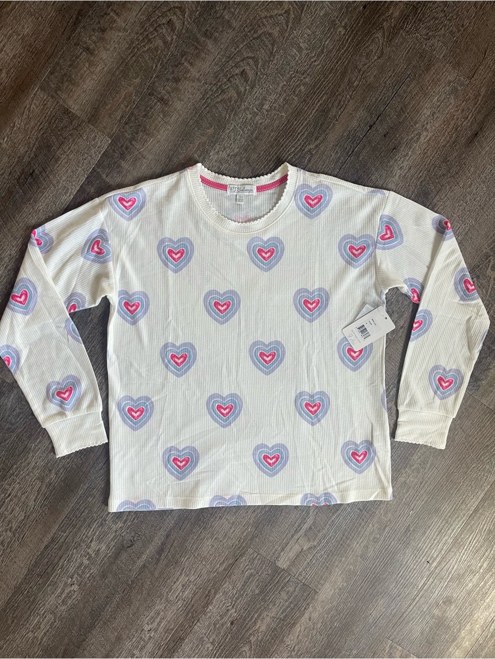 PJ Salvage SET Peace & Love hearts knit pants /long sleeve top - Picture 4 of 11